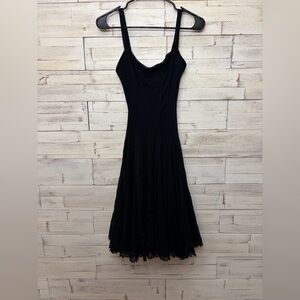 Elana Kattan Dress MAXIMA Sleeveless Knee Length Fit N Flare Paneled Black SMALL
